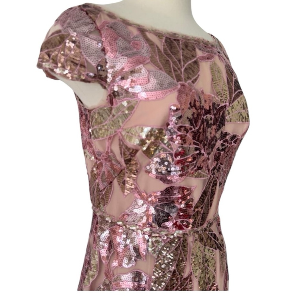 Marchesa Notte Floral Sequin Embellished Tulle Midi Dress NWT Size 16 - Picture 6 of 16